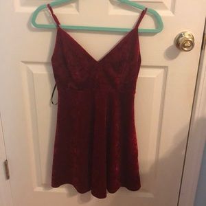 Red velvet dress